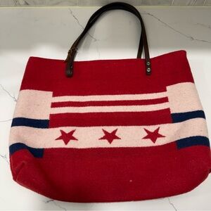 Red and white Tote Bag with Stars, patriotic, grateful nation